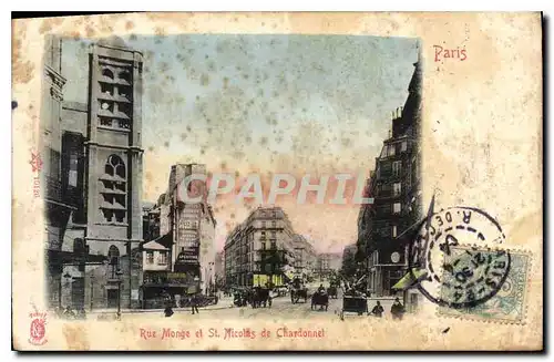 Cartes postales Paris Rue Monge et St Nicolas de Chardonnet