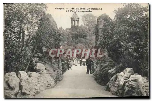 Ansichtskarte AK Paris Les Buttes Chaumont Le Pont suspendu