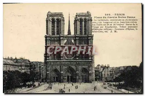 Cartes postales Paris Place du Parvis Notre Dame