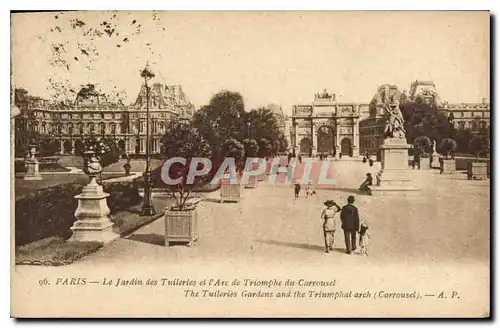 Ansichtskarte AK Paris Les Jardins des Tuileries et l'Arc de Triomphe du Carrousel