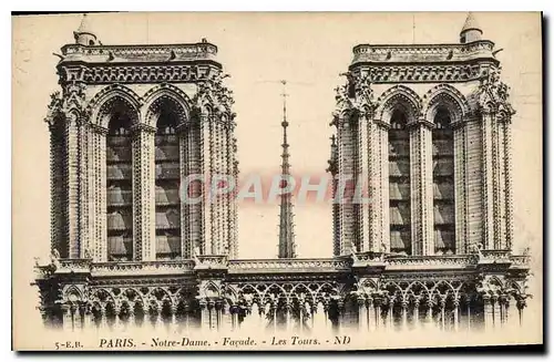 Cartes postales Paris Notre Dame Facade Les Tours