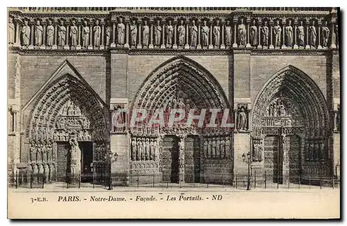 Ansichtskarte AK Paris Notre Dame Facade Les Portails