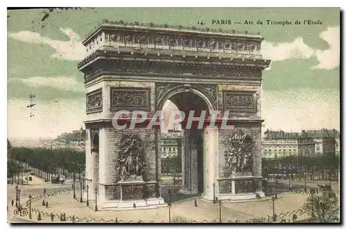 Cartes postales Paris Arc de Triomphe de l'Etoile