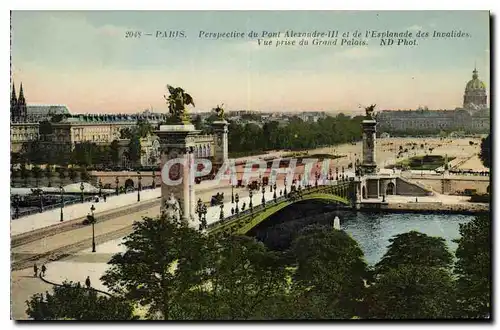 Cartes postales Paris Perspective du Pont Alexandre III et de l'Esplanade des Invalides