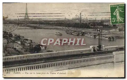 Ansichtskarte AK Paris Vue sur la Seine prise du Viaduc d'Auteuil Tour Eiffel