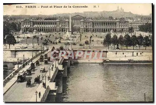 Cartes postales Paris Pont et Place de la Concorde