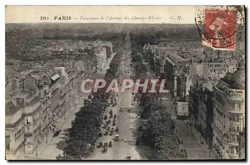 Cartes postales Paris Panorama de l'Avenue des Champs Elysees