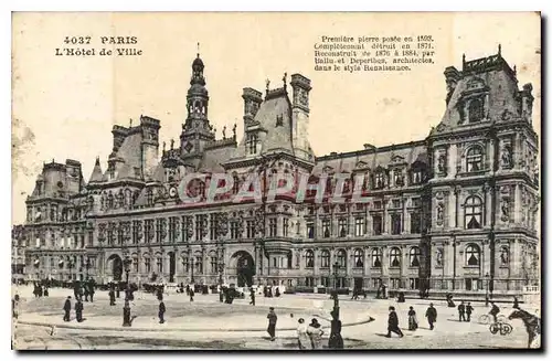 Cartes postales Paris L'Hotel de Ville