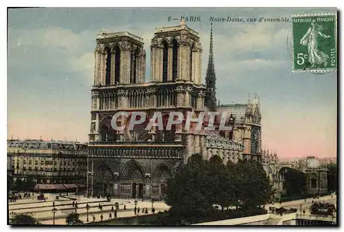 Cartes postales Paris Notre Dame vue d'ensemble