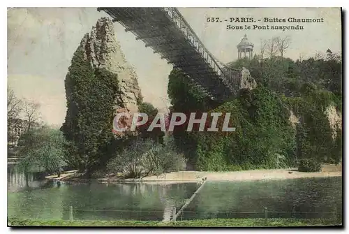 Ansichtskarte AK Paris Buttes Chaumont Sous le Pont suspendu