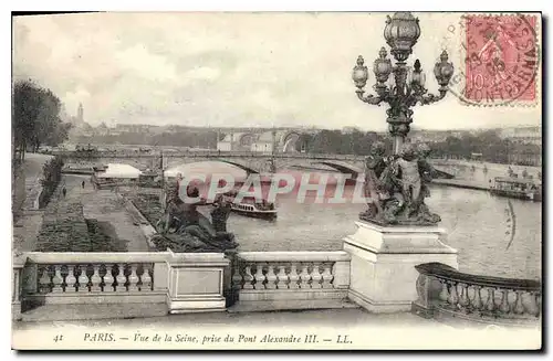 Ansichtskarte AK Paris Vue de la Seine prise du Pont Alexandre III