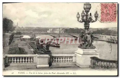 Cartes postales Paris Vue de la Seine prise du Pont Alexandre III