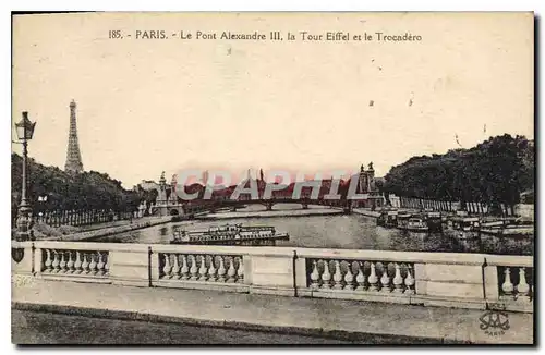 Ansichtskarte AK Paris Le Pont Alexandre III la Tour Eiffel et le Trocadero