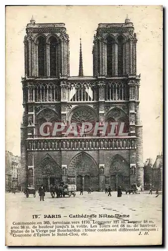 Cartes postales Paris Cathedrale Notre Dame