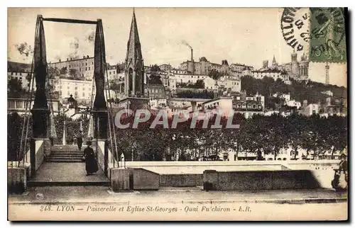 Ansichtskarte AK Lyon Passerelle et Eglise St Georges