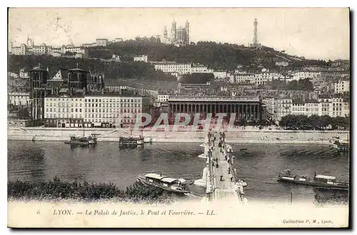 Ansichtskarte AK Lyon Le Palais de Justice le Pont et Fourviere