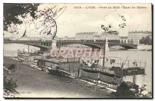 Ansichtskarte AK Lyon Pont du Midi Quai du Rhone Bateau