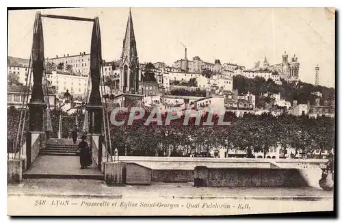 Ansichtskarte AK Lyon Passerelle et Eglise Saint Georges Quai Fulchiron