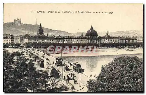 Cartes postales Lyon Pont de la Guillotiere et l'Hotel Dieu