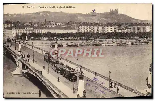 Cartes postales Lyon Pont du Midi et Quai Gailleton