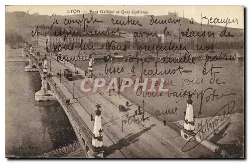 Cartes postales Lyon Pont Gallieni et Quai Gailleton