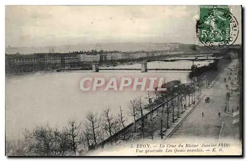 Ansichtskarte AK Lyon La Crue du Rhone Vue generale