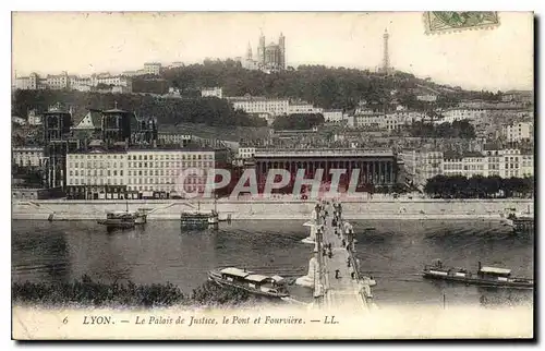 Cartes postales Lyon Le Palais de Justice le Pont et Fourviere