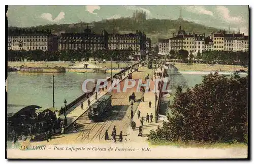 Cartes postales Lyon Pont Lafayette et Coteau de Fourviere