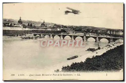 Cartes postales Lyon Quai Claude Bernard et Pont de la Guillotiere Avion Aviation