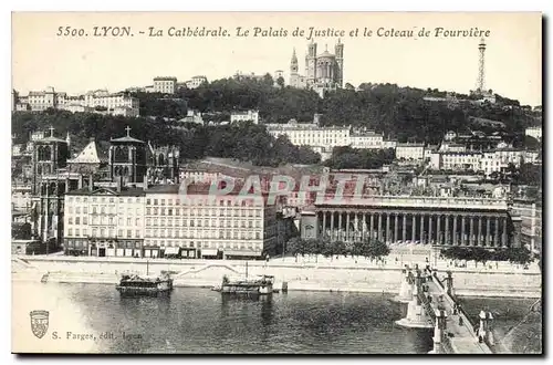 Ansichtskarte AK Lyon La Cathedrale Le Palais de Justice et le Coteau de Fourviere