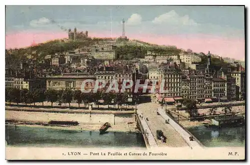 Cartes postales Lyon Pont La Feuillee et Coteau de Fourviere