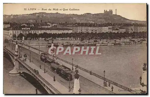 Cartes postales Lyon Pont du Midi et Quai Gailleton