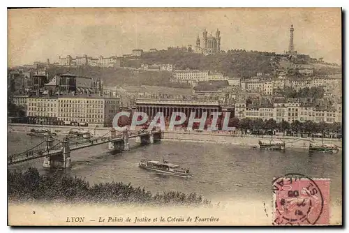 Cartes postales Lyon Le Palais de Justice et le Coteau de Fourviere