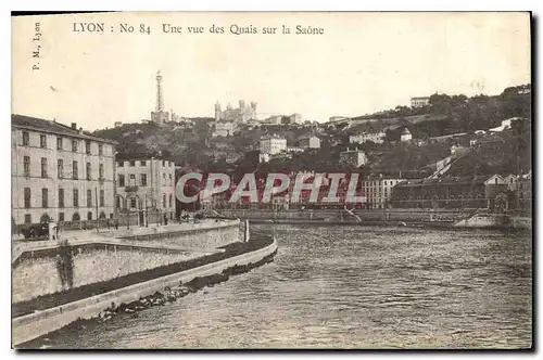 Cartes postales Lyon Une vue des Quais sur la Saone