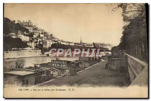 Ansichtskarte AK Lyon Vue sur la Saone vers St Georges Chocolat Menier