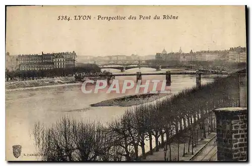 Ansichtskarte AK Lyon Perspective des Pont du Rhone