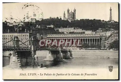 Cartes postales Lyon Le Palais de Justice et le Coteau de Fourviere