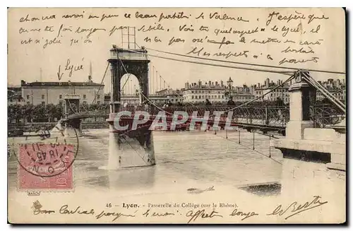 Cartes postales Lyon Passerelle du College sur le Rhone