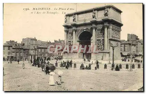 Ansichtskarte AK Marseille La Place d'Aix et l'Arc de Triomphe