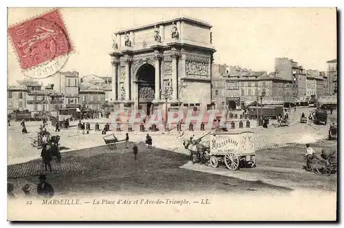 Cartes postales Marseille La Place d'Aix et l'Arc de Triomphe