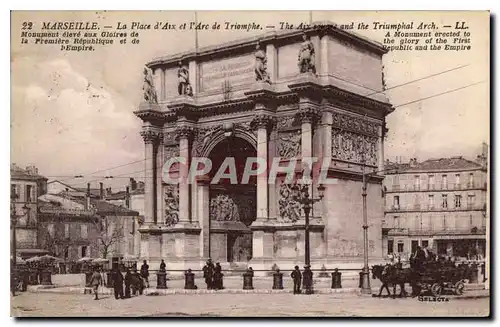 Cartes postales Marseille La Place d'Aix et l'Arc de Triomphe