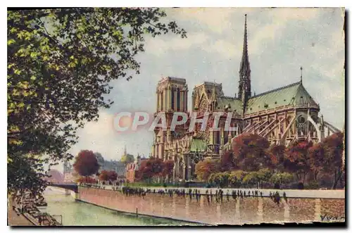 Ansichtskarte AK Paris Notre Dame et le Square de l'Archeveche