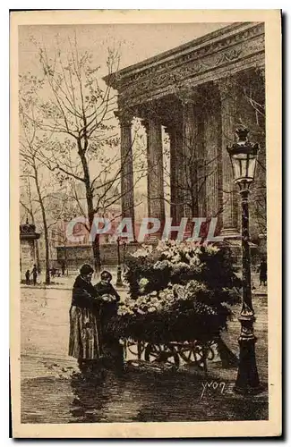 Cartes postales Paris Marchande de Fleurs Place de la Madeleine