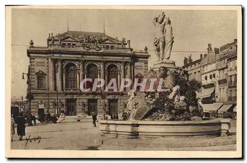 Cartes postales Montpellier Herault Le Theatre et la Fontaine des Trois Graces