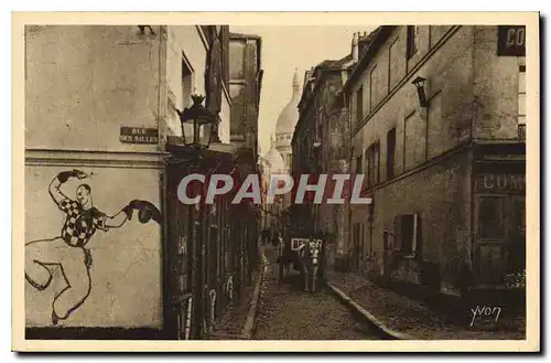 Cartes postales Paris La Rue Saint Rustique au fond le Sacre Coeur