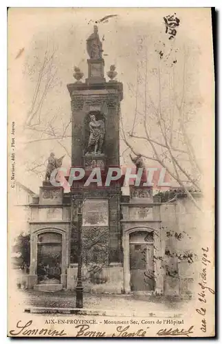Cartes postales Aix en Provence Monument Sec Cours de l'Hopital