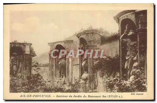 Cartes postales Aix en Provence Interieur du Jardin du Monument sec
