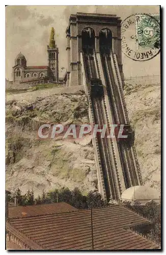 Cartes postales Marseille Notre Dame de la Garde et l'Ascenseur