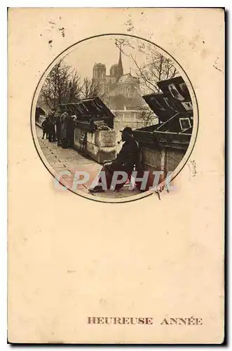 Cartes postales Heureuse Annee Paris Le Bouquiniste du Quai de la Tournelle