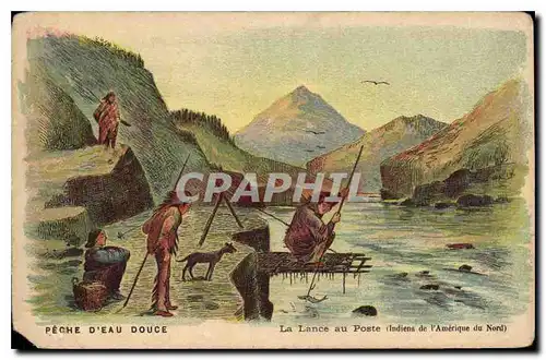 Cartes postales Peche d'eau Douce La Lance au Poste